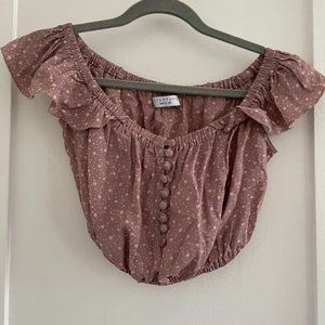 bohemian mauve crop top